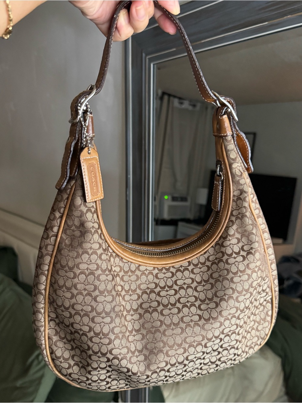 Vintage Coach Brown Signature Hobo Bag - Picture 4 of 13